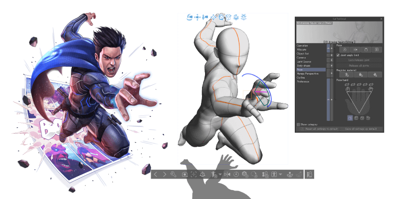 Mannequins 3D et poses utilisant l'IA Mannequins 3D et poses utilisant l'IA - Fonctions de CLIP STUDIO PAINT