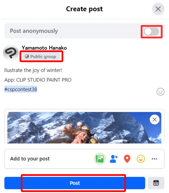 Exemple de participation sur Facebook