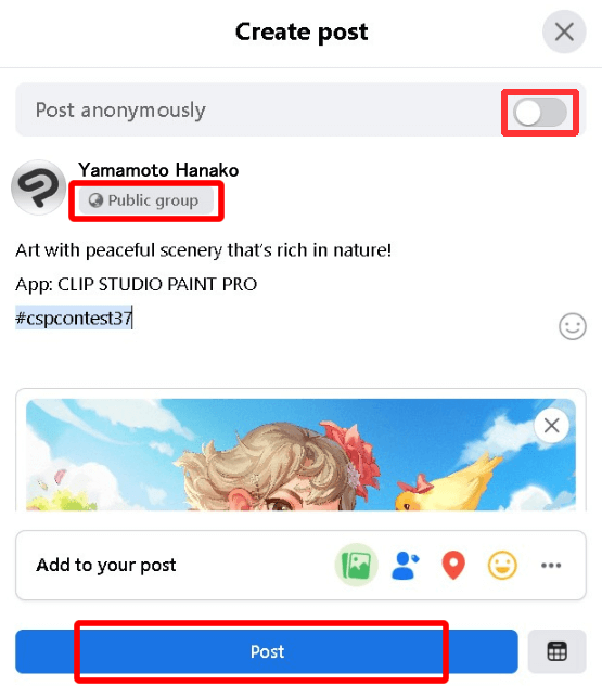 Comment participer Exemple de participation sur Facebook