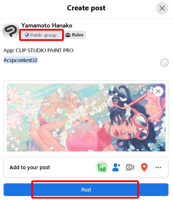 Exemple de participation sur Facebook